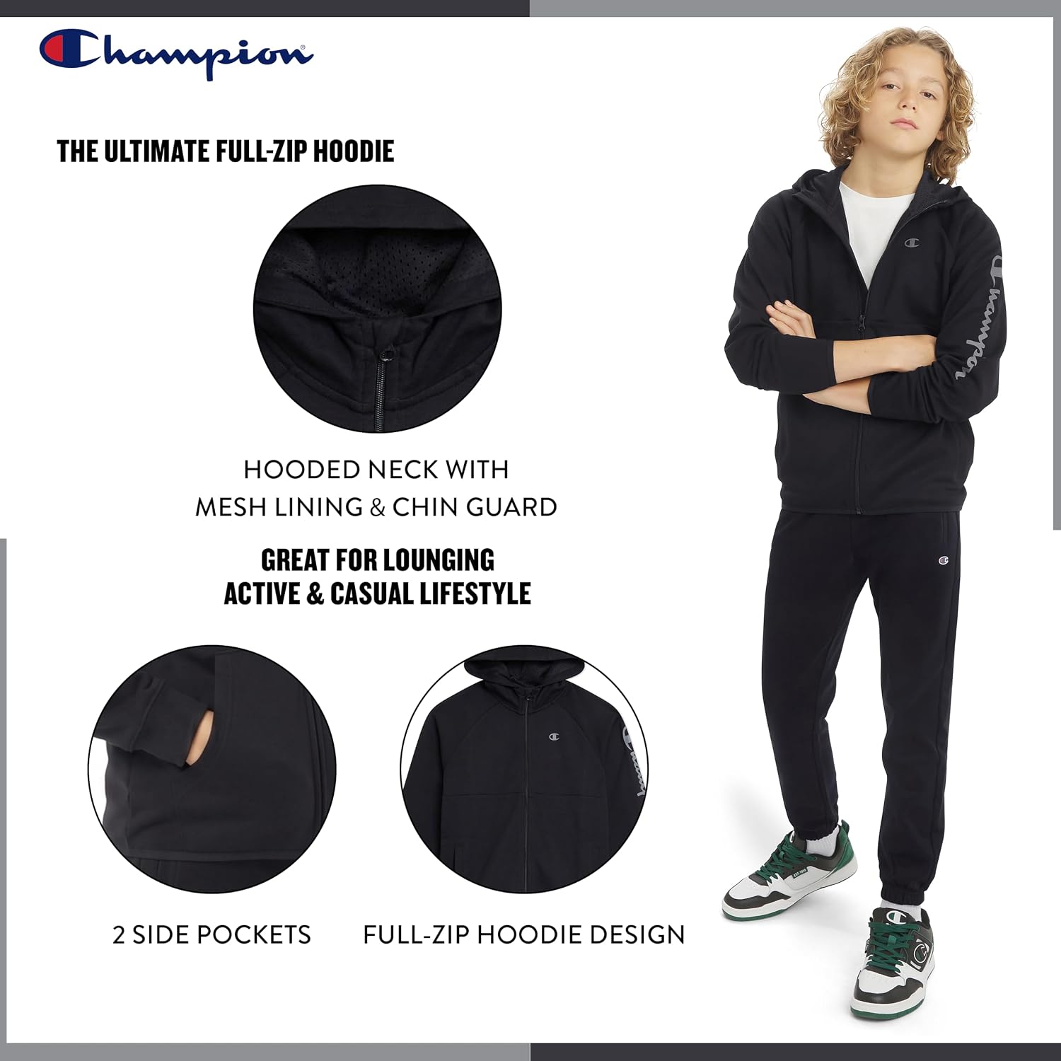 Champion Boy's Regular Fit 2 Piece Soft Tech Fleece Jogger Set