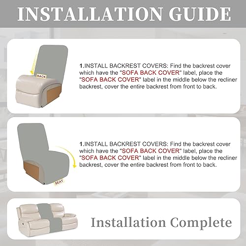 Miniatura 437 de Fundas 100% impermeables para sofá reclinable seccional, fundas para sofá reclinable en forma de L, funda para sofá seccional de esquina en forma de