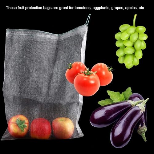 Miniatura 5 de 10pcs Jardín Planta Flor Fruta Protección Bolsas Cordón Malla Bolsa Contra Bird Barrera Bolsa (17.7 * 11.8 in)