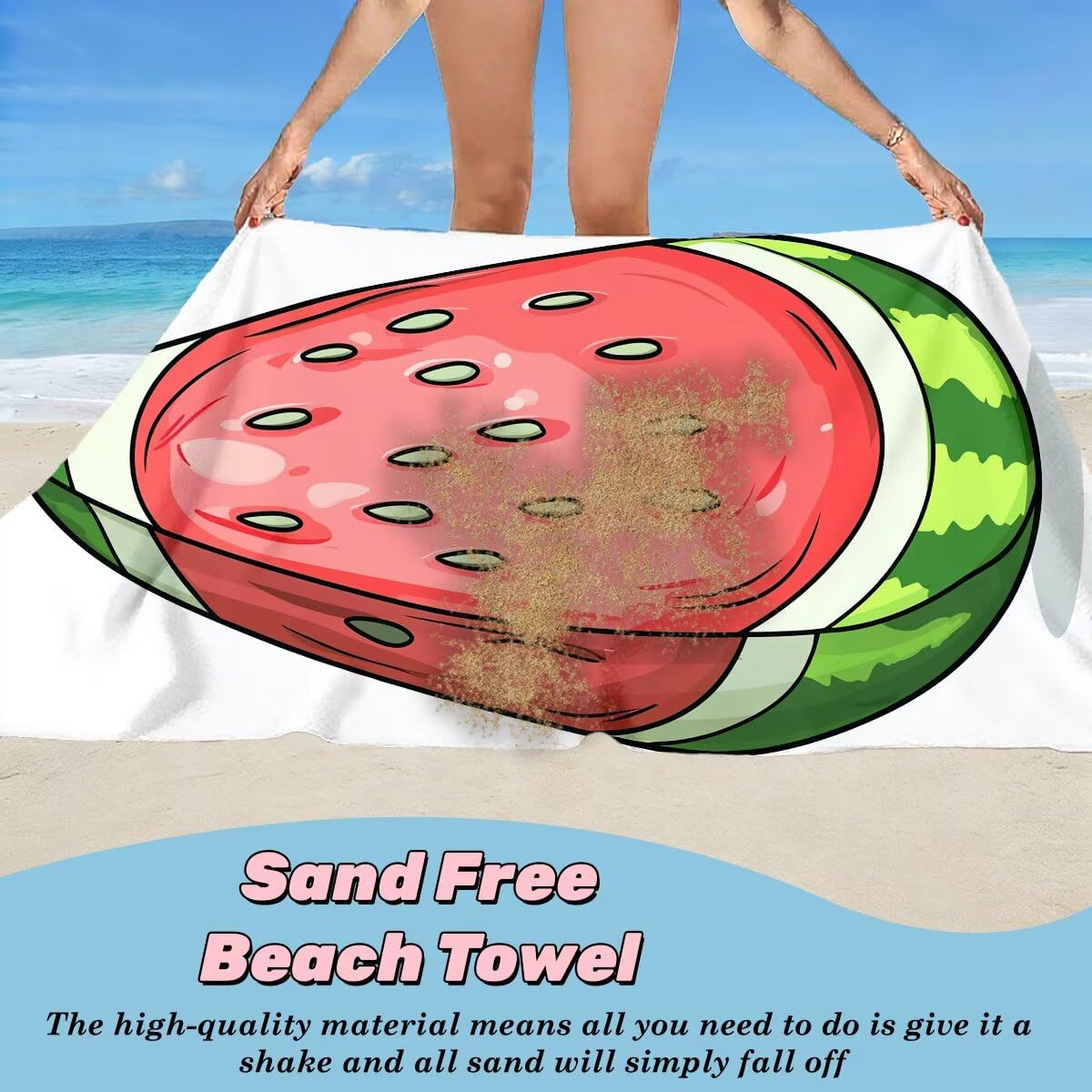 Toalla Playa 90x200 cm, Toalla Gimnasio Microfibra Secado Rapido, Juego de 2 Antiarena Toallas de Playa, Ligera Compacta Toallas Microfibra Grande para Viaje, Regalo Hombre Regalo Mujer (Sandía) -4859