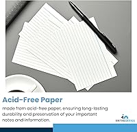 Vista 4 de 1InTheOffice Index Cards 4 x 6, tarjetas de índice con rayas, color blanco, 100 piezas, paquete de 4