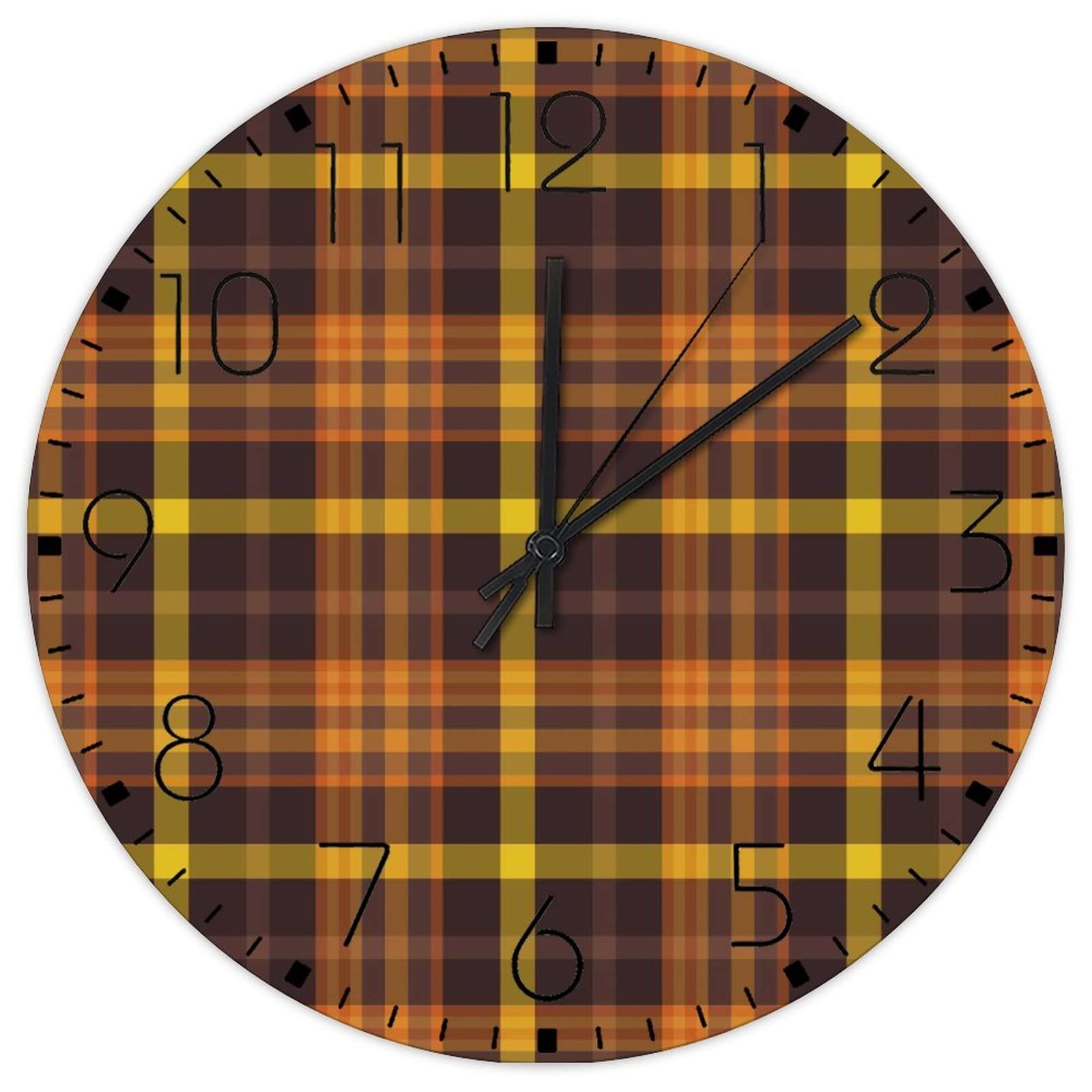 Horloge murale en bois de 38 cm pour embellir un mur vide avec style carreaux de buffle