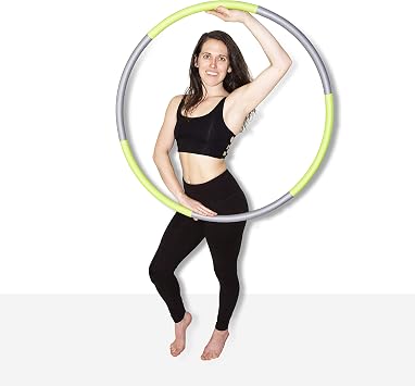 Body Hoops Weighted Hula Hoop for Exercise and Fitness Green & Grey, Regular - 36 Diameter