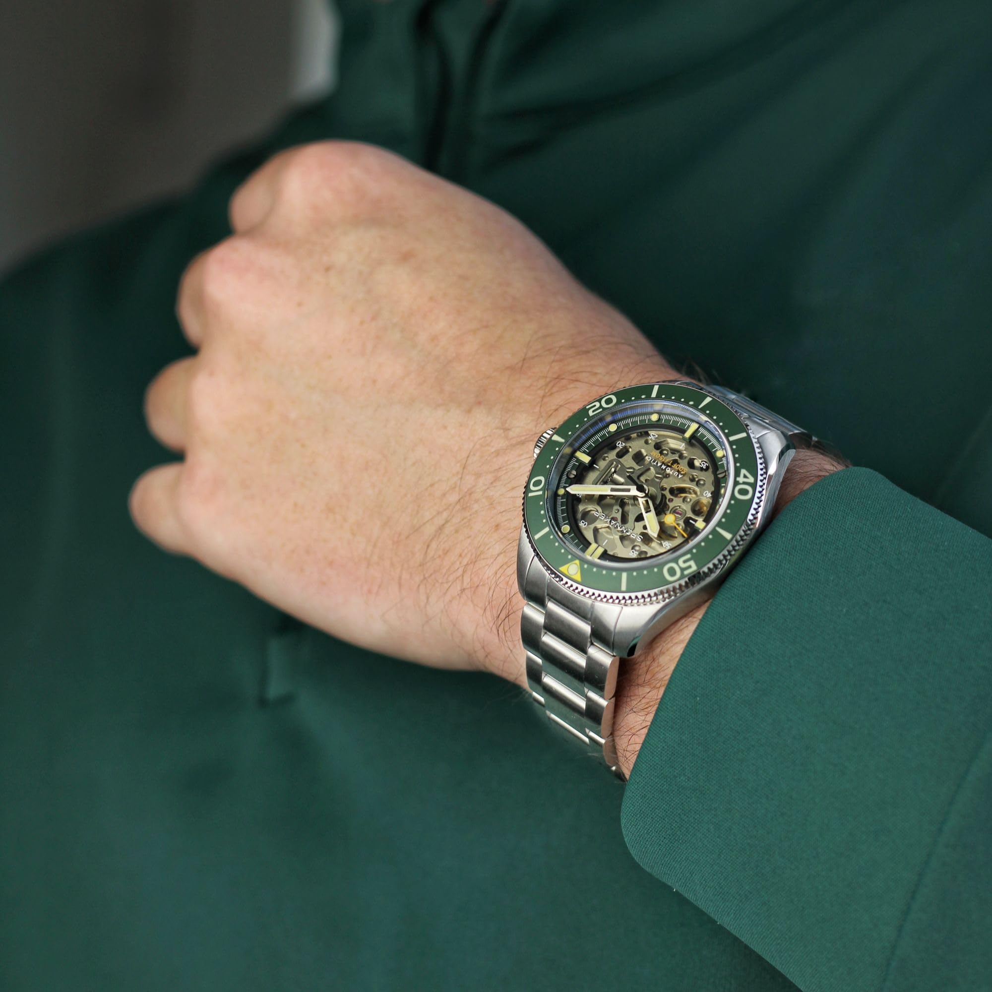 Spinnaker Croft 42 - Orologio automatico da uomo, 42 mm, con cinturino in acciaio inox massiccio SP-5134