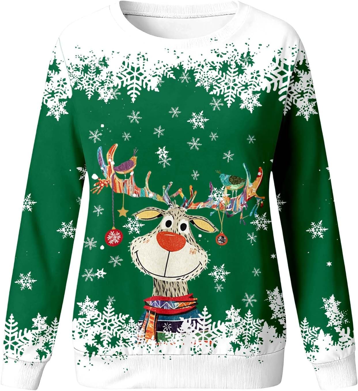 Sweatshirt Long Sleeve Christmas Crewneck Graphic Pullover Tops Unisex Youth Cute Funny Clothes For Xmas Festive Holiday Wear
