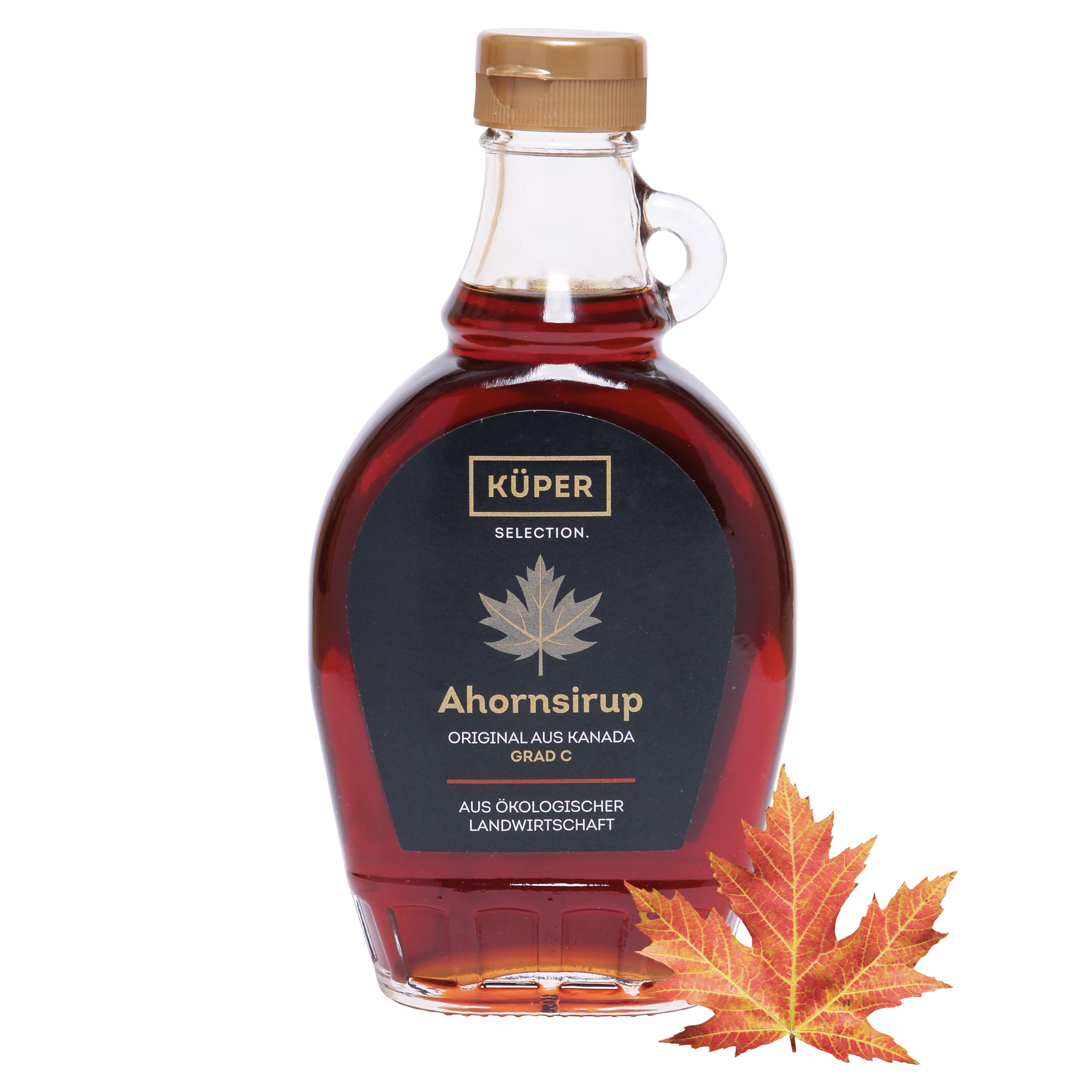 Küper Selection Ahornsirup Grad C – 250 ml – Sirup Kaffee, Pancakes & Dessert – aus Kanada – herb-süß für BBQ, Dressings, Marinade