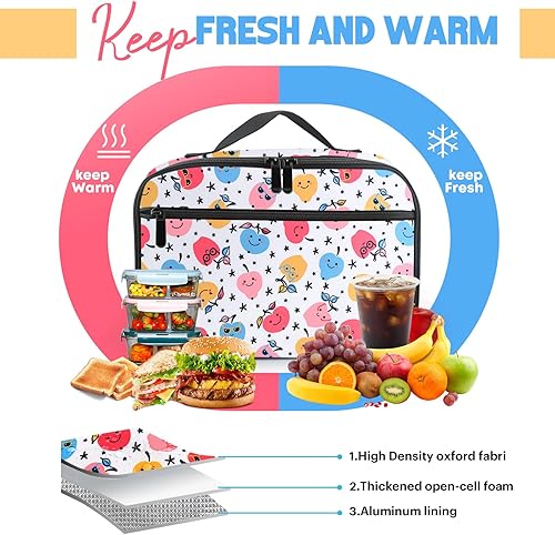Miniatura 4 de Caja de almuerzo para niños, bolsa de almuerzo aislada para mujeres y hombres, contenedores de almuerzo reutilizables y bonitos para niños y niñas,