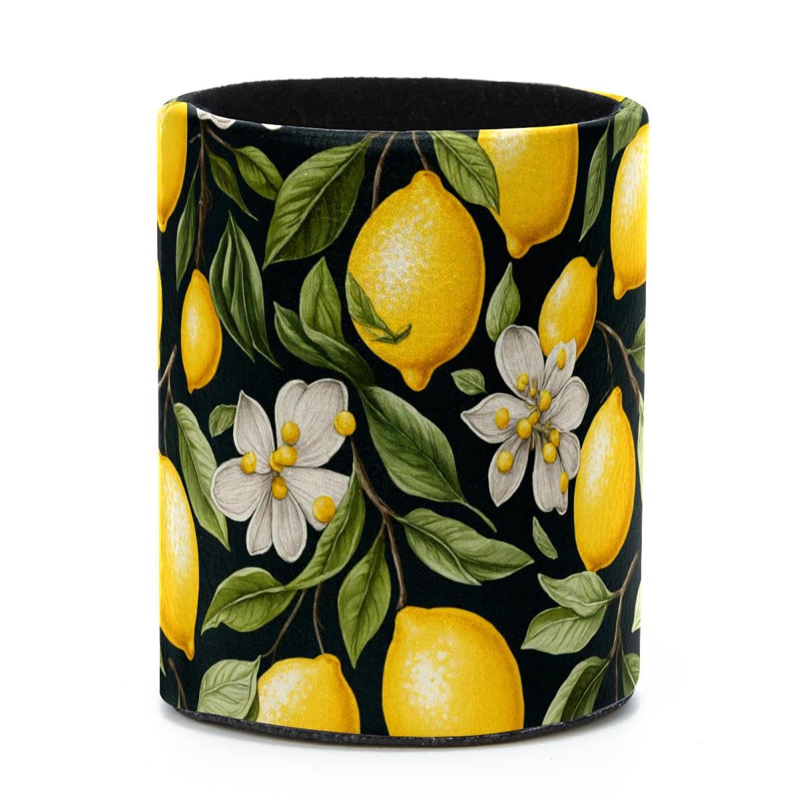 VAPOKF Round Pencil Holders for Desk, Lemon Pen Holders Pen Pot Makeup Brushes Storage Desktop Stationery Supplies Organiser for Home Office