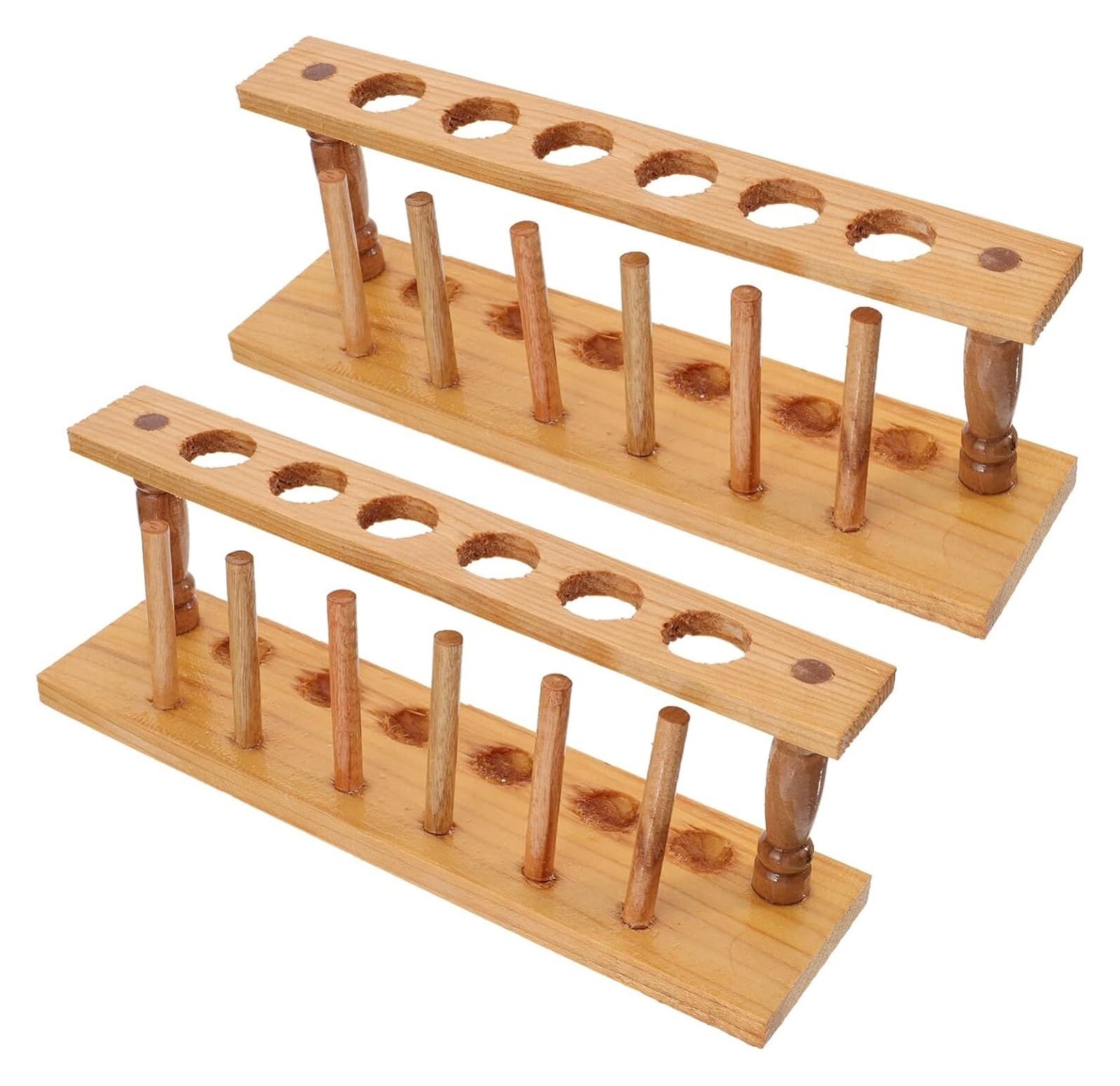 Labor Aufbewahrung Mischen Reagenzglasgestell 2 stücke Holz Reagenzglas Fläschchen Schnapsgläser Halter Rack Reagenzglas Ständer Sticks Rack Regal Organizer 6 Löcher 22mm Werkzeuge