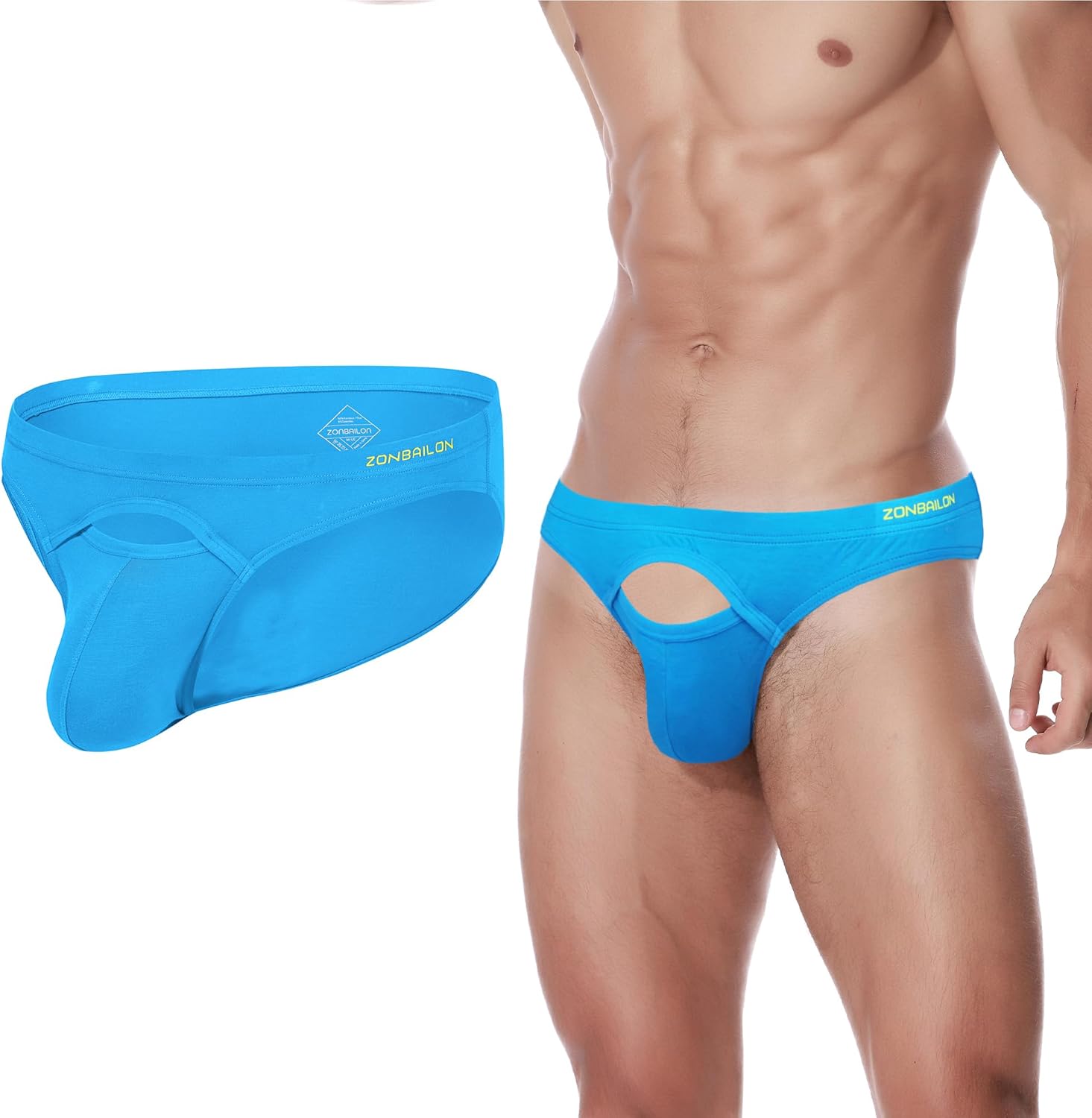 Mens Sexy Briefs Front Open Access Low Rise Bulge Enhancing Pouch Opening Underwear Bikini
