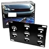 No Drill Front Bumper Tow Hook License Plate Mounting Bracket Adapter Kit Compatible with Volkswagen MK5 MK6 Golf GTI EOS, Compatible with Audi TT etc