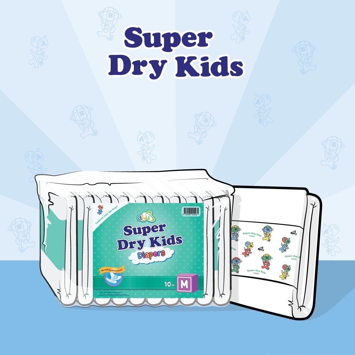 ABU Super Dry Kids SDK, Medium, Packs of 10, 28"-36" (1)