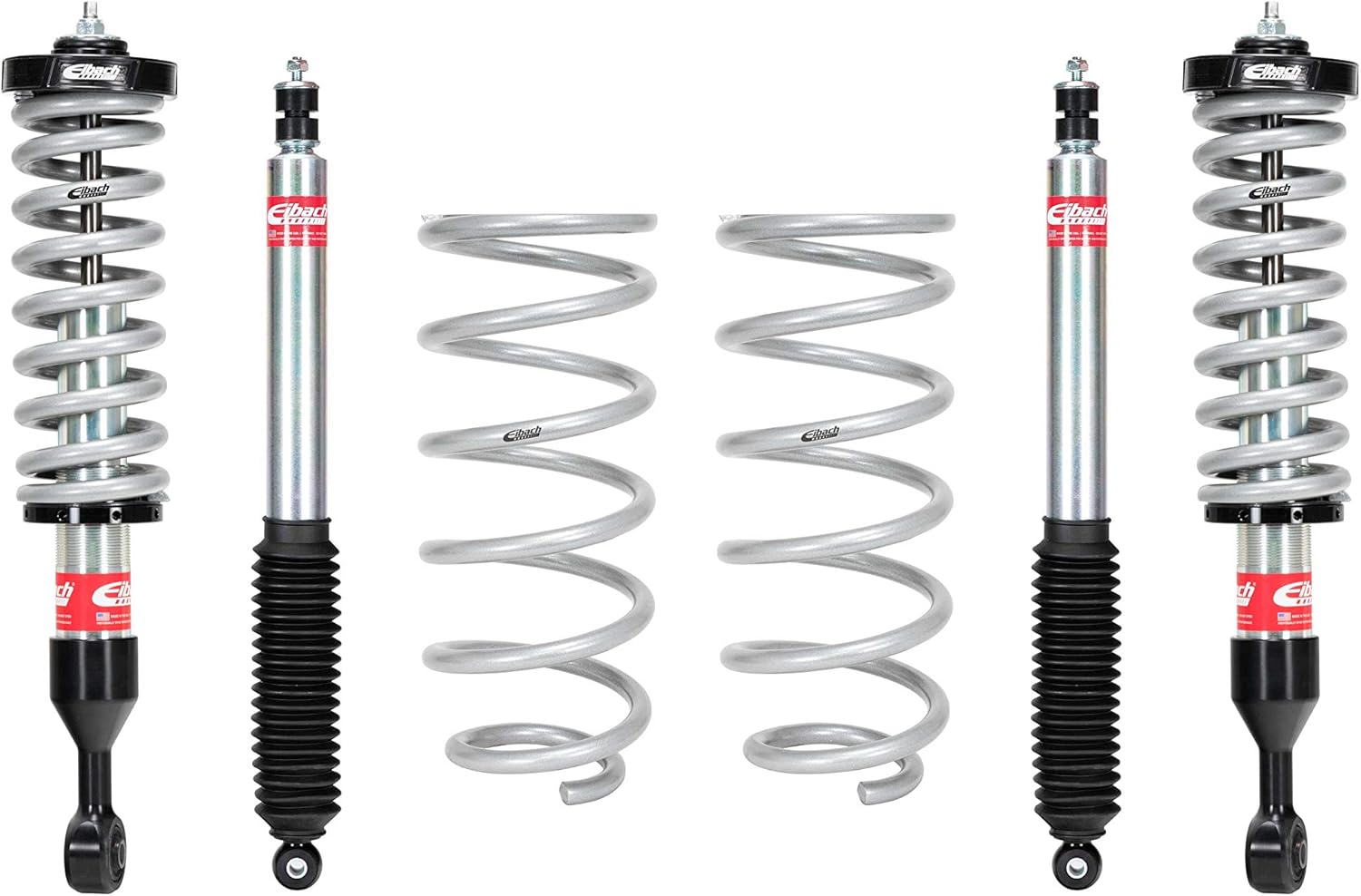 Eibach Suspension Lift Kit, PRO-TRUCK-LIFT STAGE 2, 2 to 4 in Front Lift, 1 in Rear Lift, Springs/Shocks, compatible with Toyota Midsize SUV 2010-24, Kit