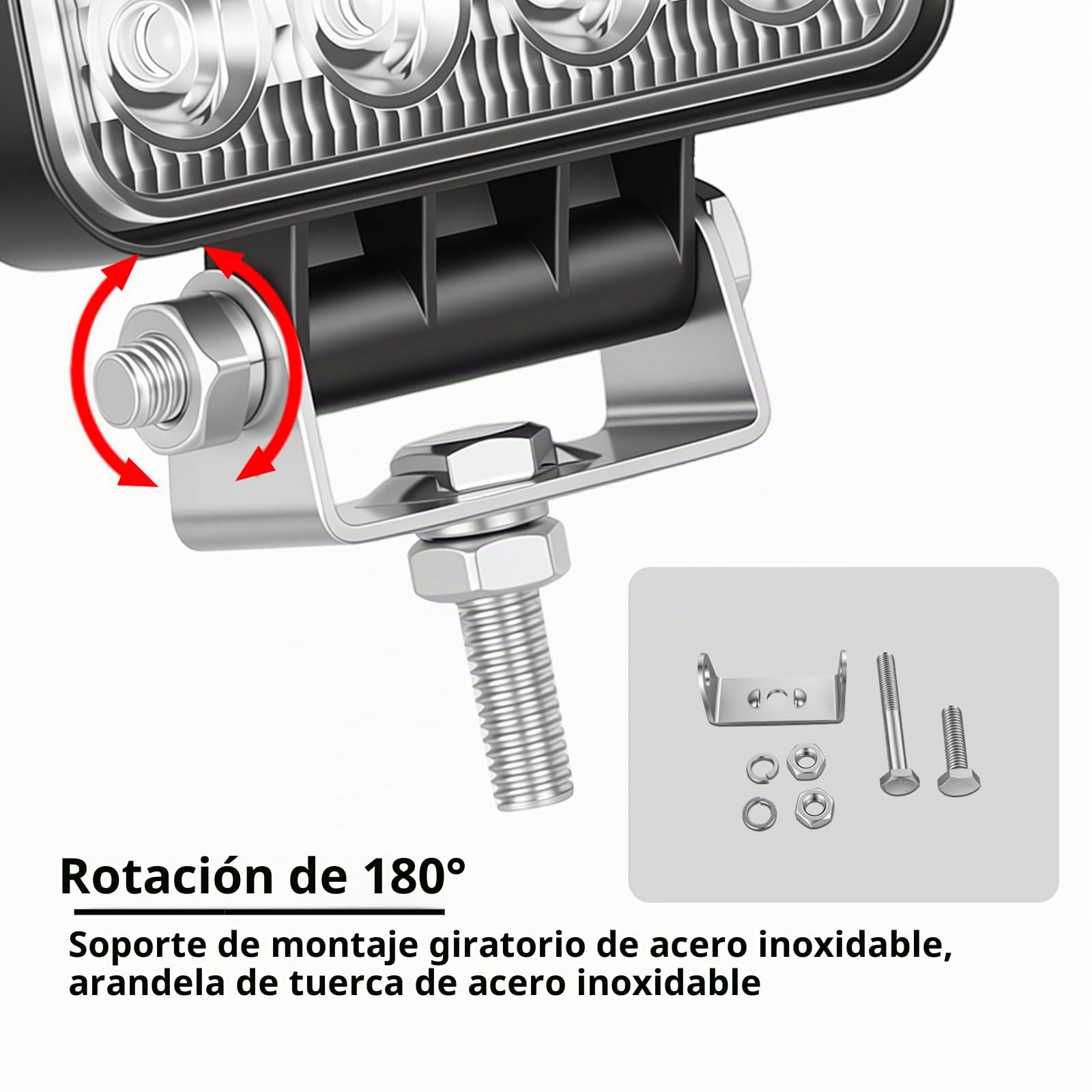 Willpower 2pcs Focos LED Tractor 48W Faro Trabajo Led 10cm Faros de Trabajo Luz Antiniebla Impermeable IP67 Inundación para Camiones Coche Off Road Todo Terreno Pickup ATV SUV Barco 12V 24V