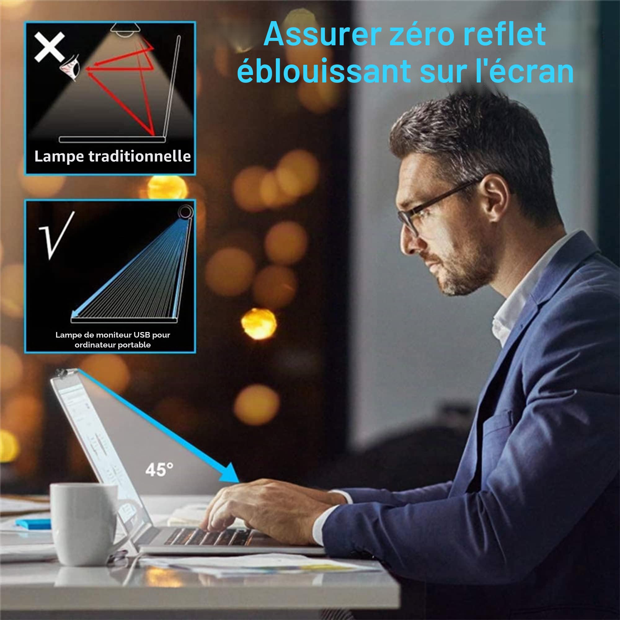Arespark Ordinateur Moniteur Light, USB Lampe de Écran Ordianteur, LED Lampe de Bureau Lecture, 3 Modes d'éclairage Réglables et 10 niveaux de luminosité (26cm)