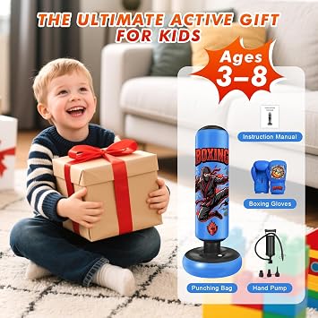 Punching Bag for Kids 130/150/165cm Inflatable Standing Boxing Bag