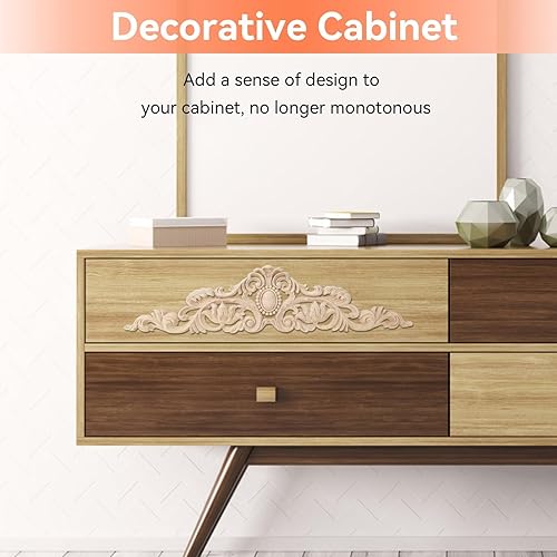 Miniatura 4 de Onlay de madera, apliques de madera sin pintar y onlays para muebles, apliques decorativos de madera, apliques de madera y onlays muebles Onlay