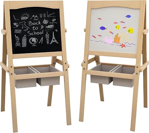 Tableau Chevalet pour Enfants Noir Double Face Rouleau AIYAPLAY