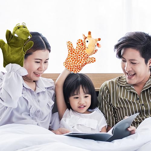 Miniatura 7 de Shappy 24 marionetas de mano para niños, marionetas de mano de animales de zoológico, títeres de animales pequeños, juguetes de felpa suave,