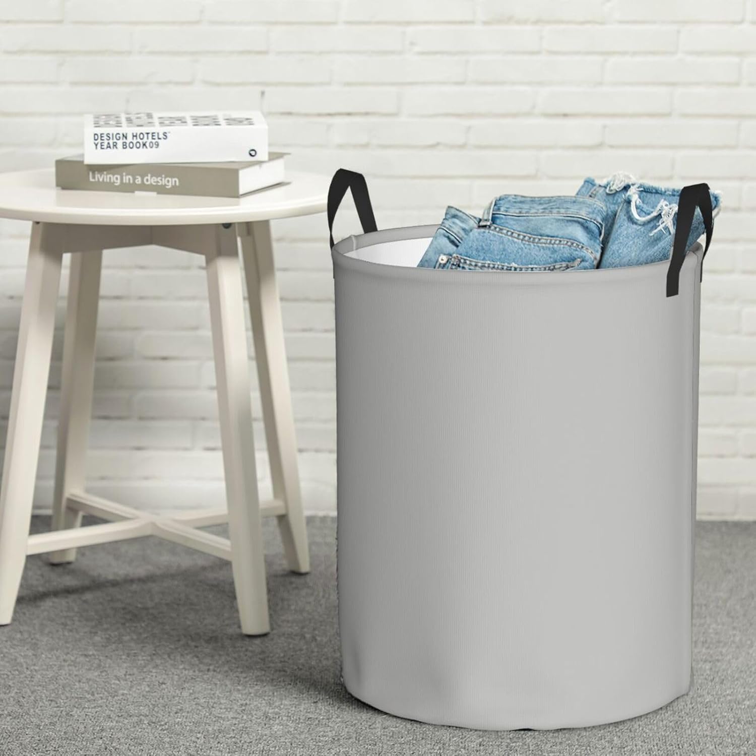 Opal Round Single-layer Laundry Basket, Portable Storage Laundry Basket, Bedroom Clothes Storage Basket with Handle
