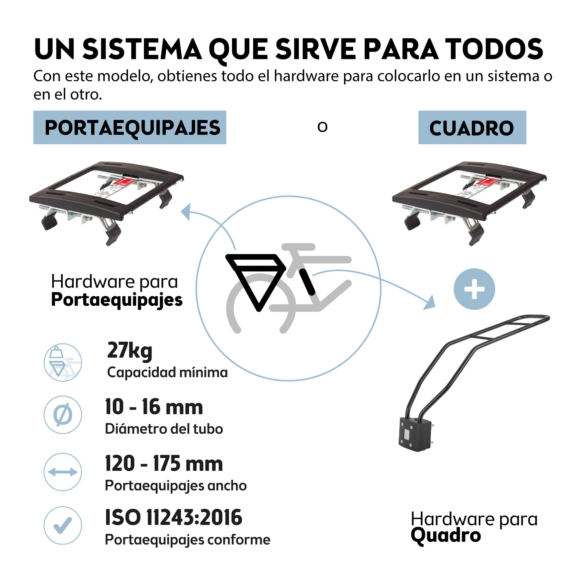 BOBIKE 8012200019 - Silla Bicicleta Trasera One Maxi 1P&E-BD para Portaequipajes y Cuadro – Versátil con Opciones de Montaje Dual, para niños de 9 Meses a 6 años, hasta 22 kg, Marrón Chocolate