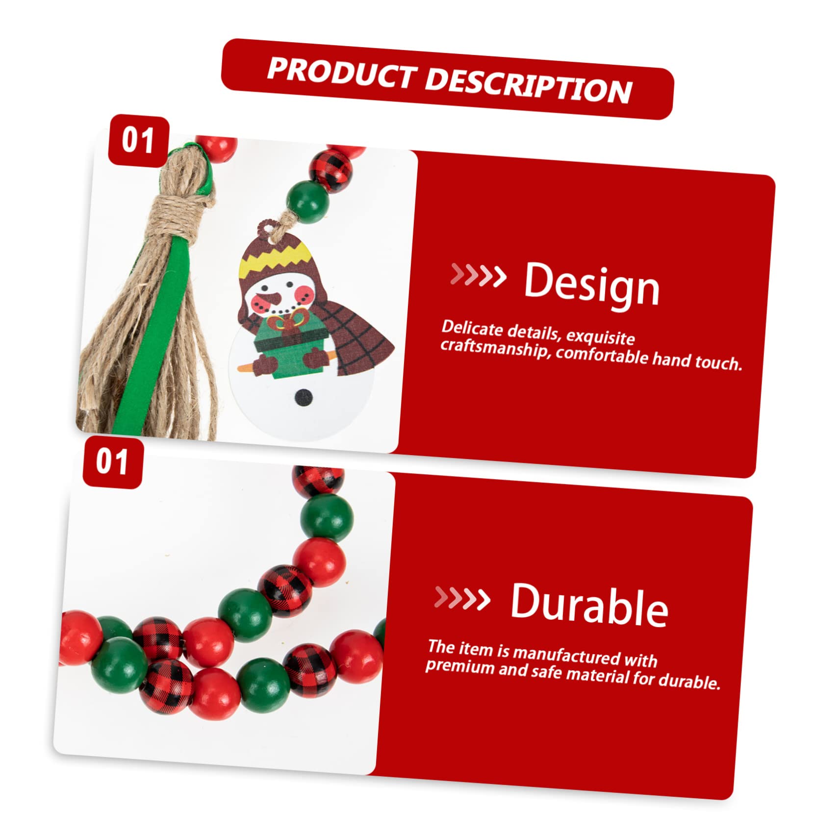TOPBATHY 5 Stück Weihnachtsperlen Bunte Dekoration Weihnachtsparty Anhänger Perlengirlande Quastengirlande Wandhaken Dekorative Weihnachtsfeier Dekoration Seil Perlengirlande
