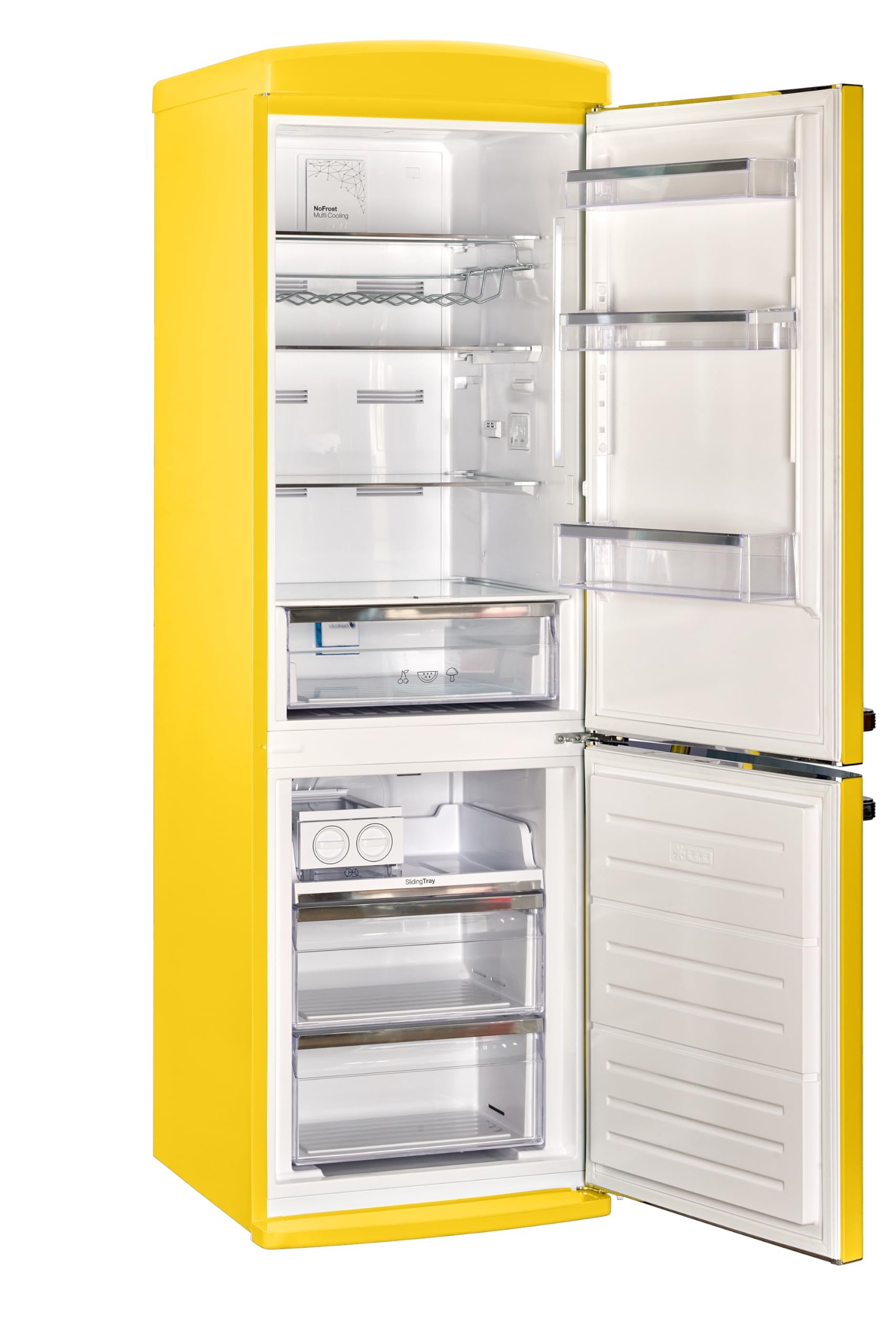 Unique Appliances Classic Retro 12 Cu.Ft. Bottom Freezer Refrigerator In Canary Yellow on Fridge.com - View 2