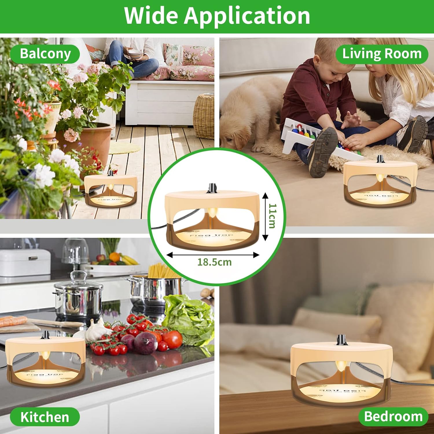 Flea Trap ,Sticky Dome Bed Bug Trap Insects,Indoor Pest Control Trapper Natural Insect Killer Pad with Sticky Pads and Light Bulbs for Bugs Fleas, Non-Toxic Odorless Safe for Kids/ Pets(2 Pack) : Clothing, Shoes & Jewelry