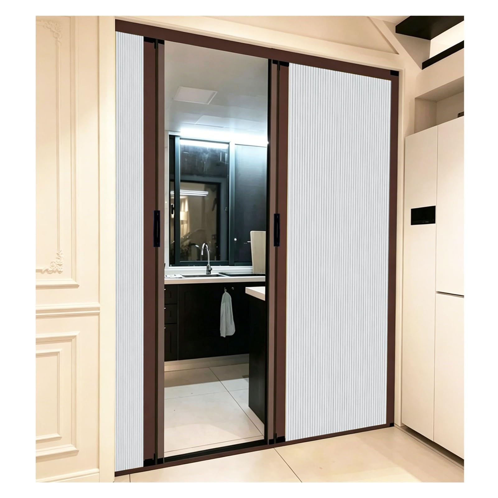 Tyzlup White Accordion Door For Closet Kitchen Bathroom Pantry, No Drill Space-Saving