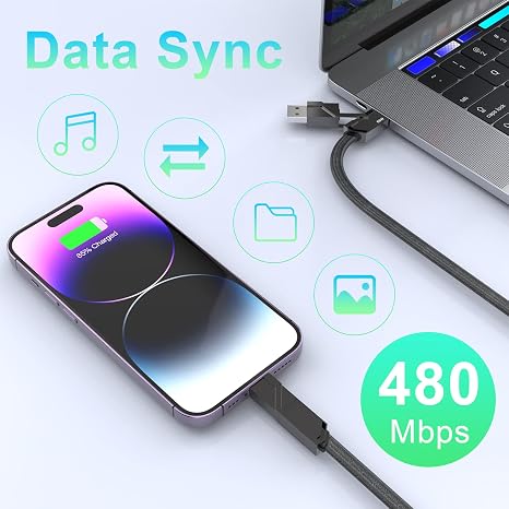 66W Multi 4-in-1 USB Universal Phone Fast Charging Cable