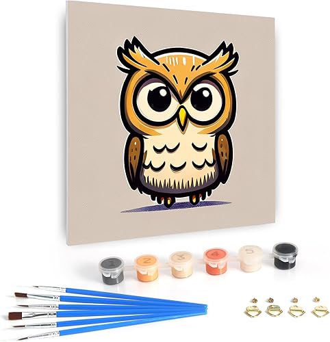 Dynippy Pintura al óleo por números para principiantes, lienzo colorido, enmarcado, acrílico, al óleo, kit de pintura fácil para adultos y niños, 8