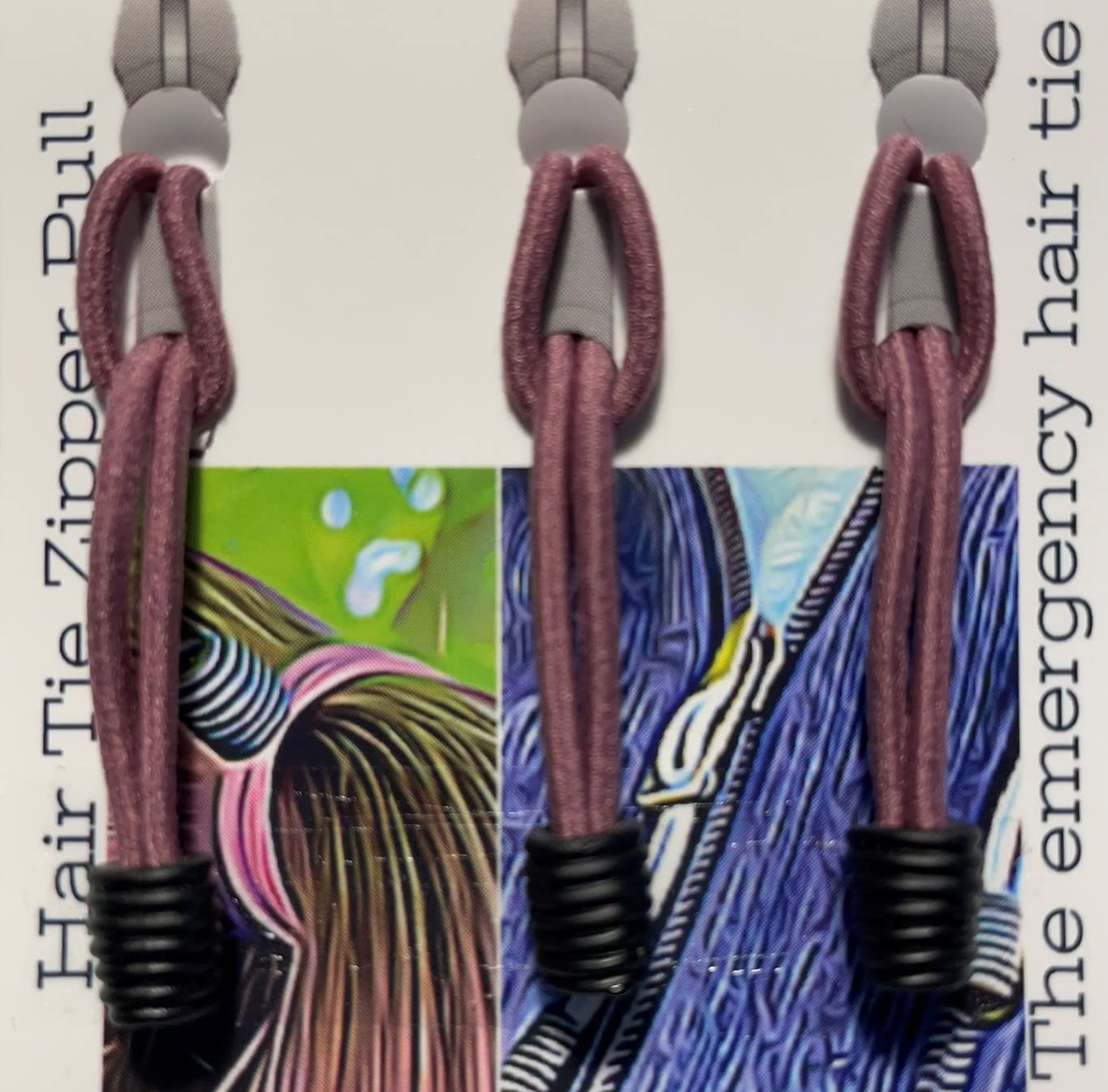 Hair Tie Zipper Pull (Pink)
