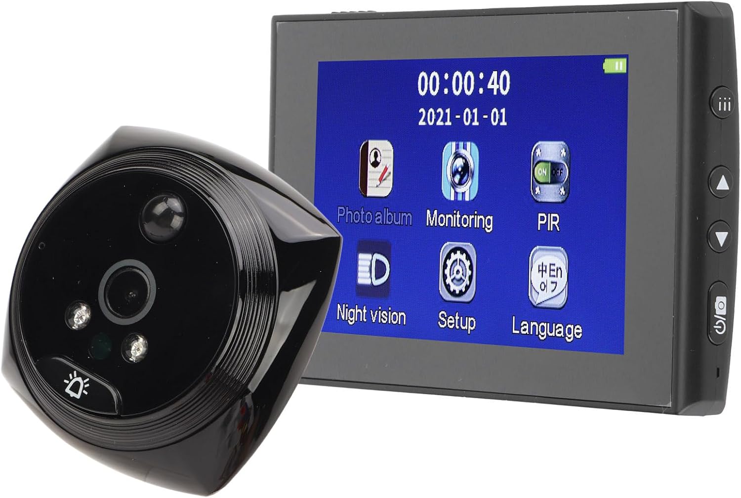 Gavigain Home Video Doorbell, 4.5in HD Intelligent Electronic Camera Door Viewer Wireless Peephole Camera with Motion Detection Smart Doorbell for Home Office