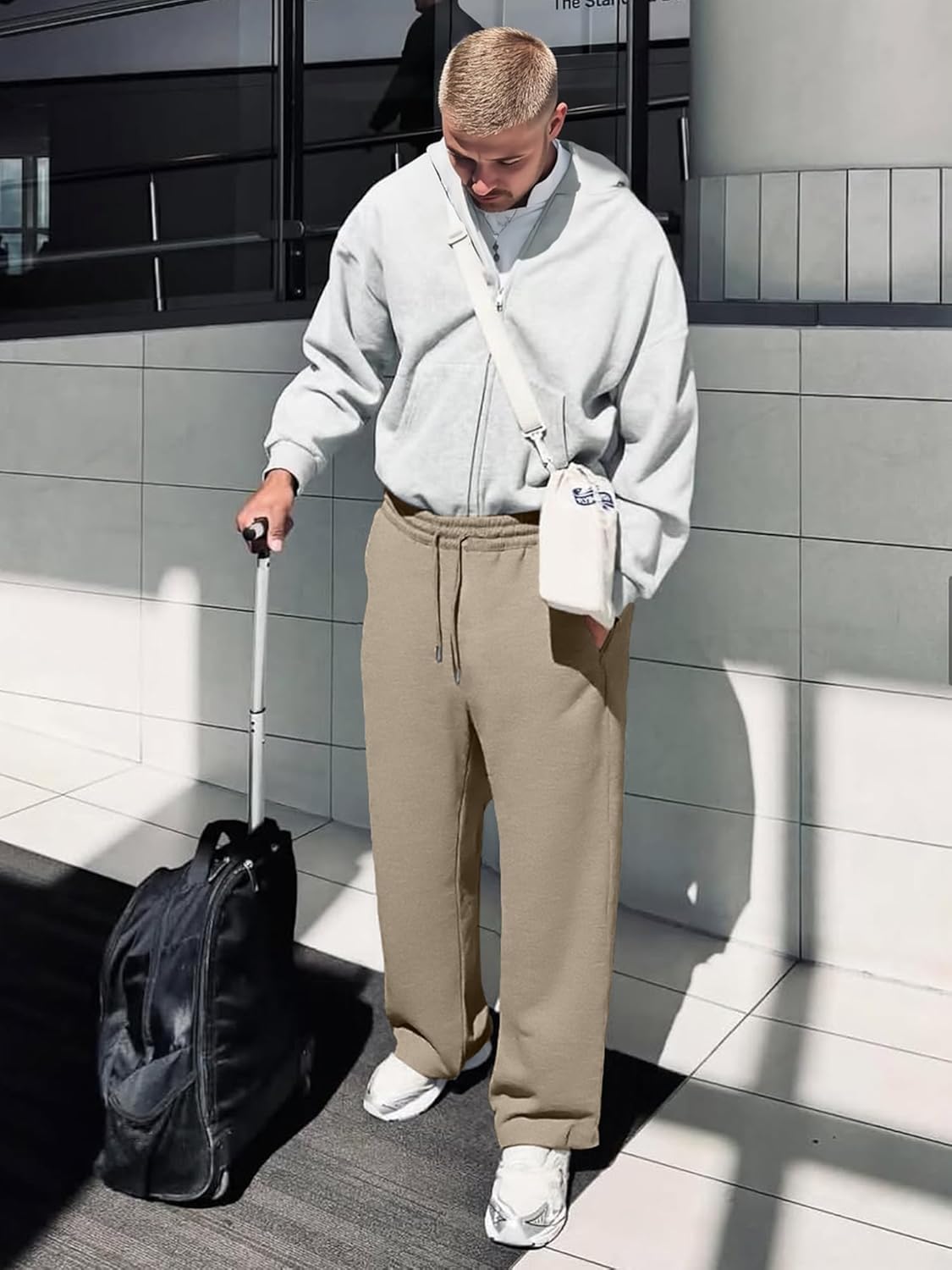 JMIERR Men's Casual Baggy Pants Wide Leg Lounge Travel Pants Streetwear with Pockets - Image 5