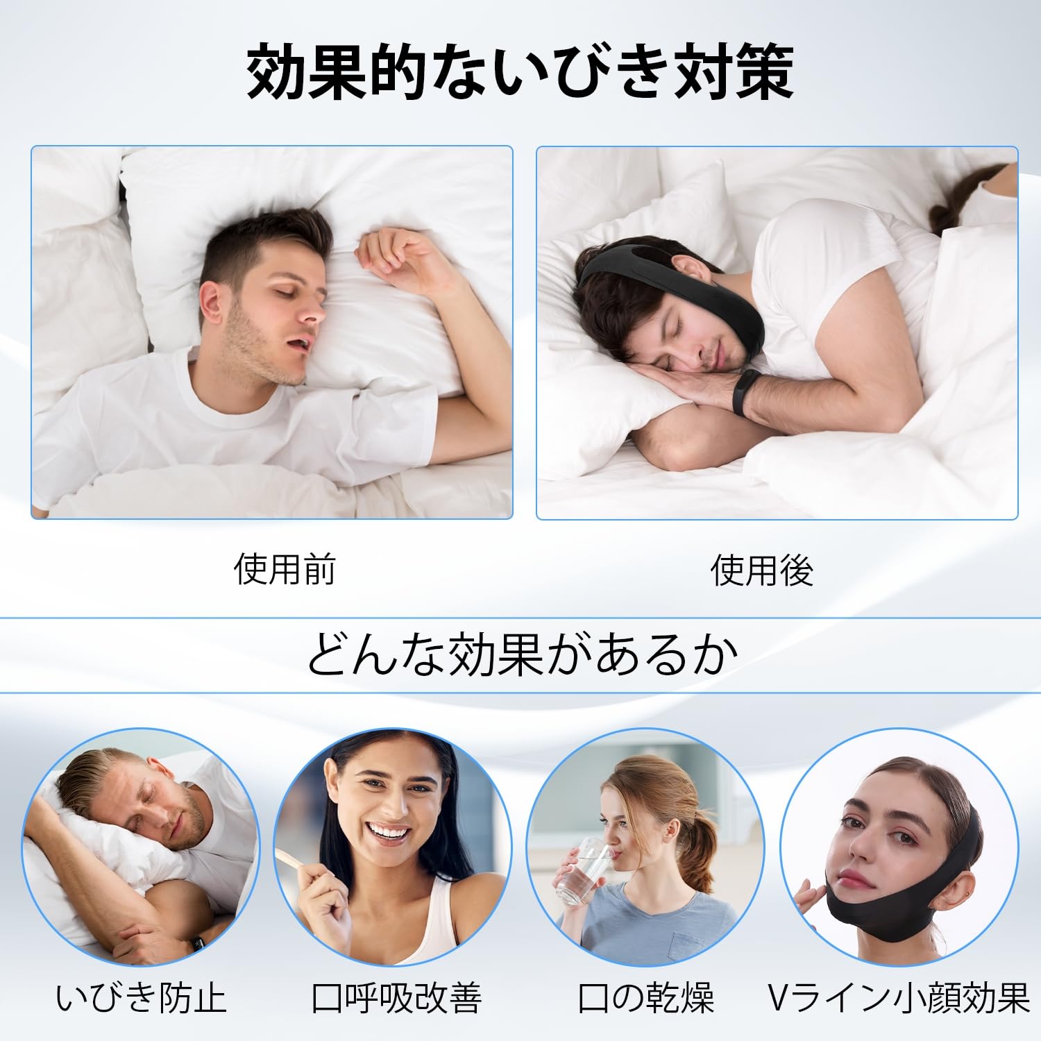 Amazon.co.jp: Nobetta いびき防止グッズ 顎固定サポーター 【睡眠