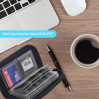 SD Card Holder,SD Card Case,Memory Card Case,SD Card Organizer Storage | Portable 22 SD Card Holder for 18 SD and 4 CF (Black / 22 Slots - 2 Pack)