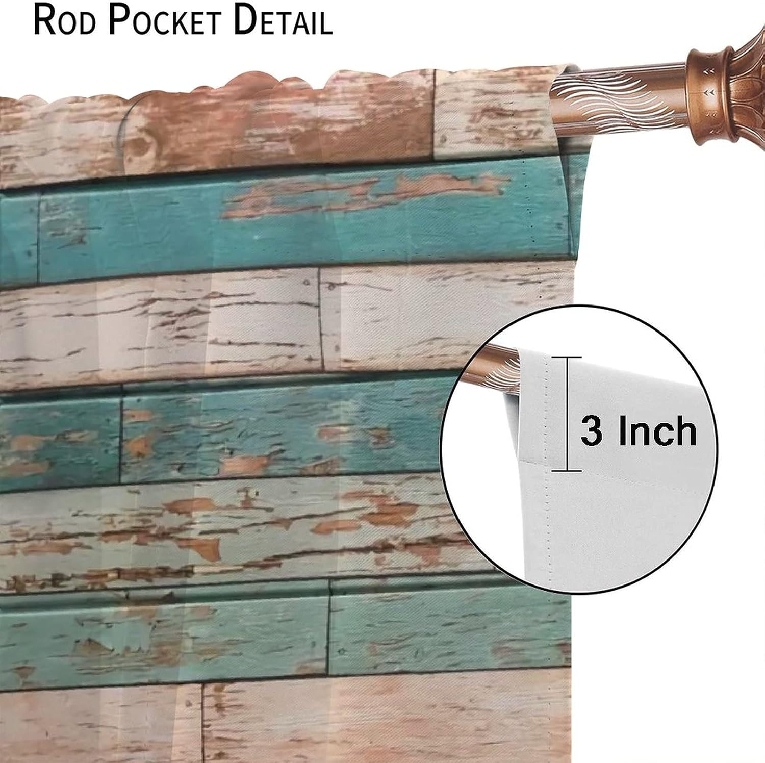 Rustic Wooden Barn Door Curtains Room Darkening Blackout Curtains Wood Color Textured for Bedroom Living Room Decor Blackout Curtains 42x63inch(107x160cm)