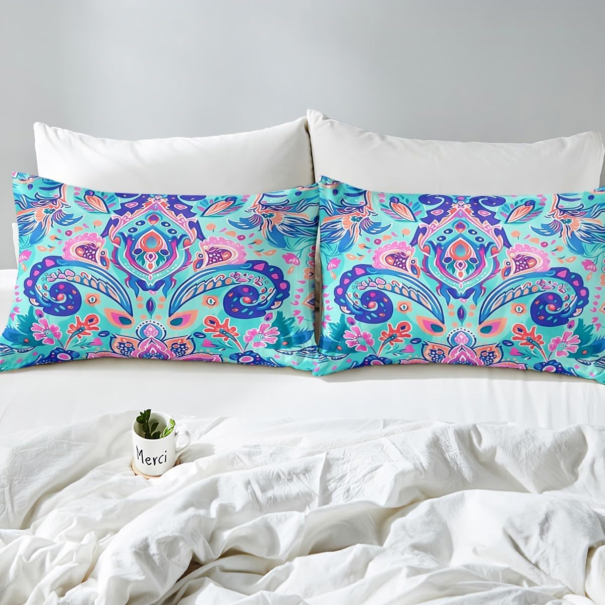 jejeloiu Colorful Damask Duvet Cover Toddler Size Kids Antique Victorian Baroque Comforter Cover Set Boys Girls Teens Gothic Vintage Floral Bedding Set Breathable Exotic Bedspread Cover Quilt Cover