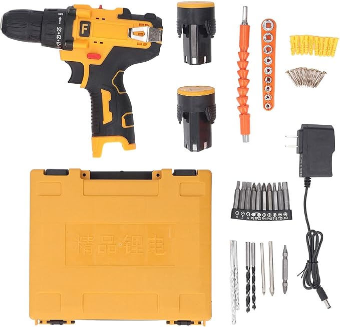 Kit de Taladro Eléctrico Inalámbrico 12V 1400RPM con 2 Baterías miniatura 6
