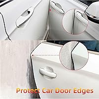 Vista 4 de Shine & Bright Auto Protector de borde de puerta de automóvil blanco de 32 pies con forma de U, tira de ribete con material de PVC y clips de metal