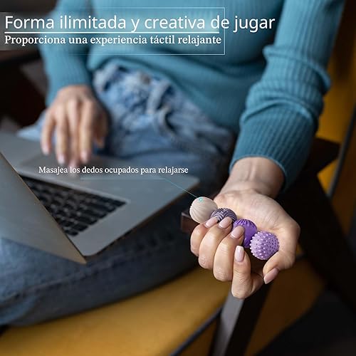 Miniatura 4 de Bolas Magnéticas de Silicona Juguetes Fidget para Adultos y Adolescentes, 4PCS Juguetes Sensoriales para Aliviar el Estrés para Autismo TDAH