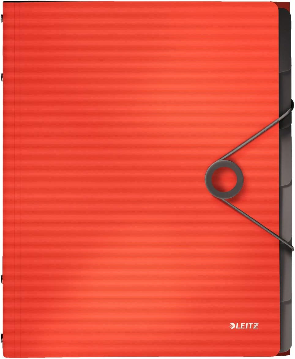 Leitz Solid Business Folder Polypropylene A4 6 Fächer Light red