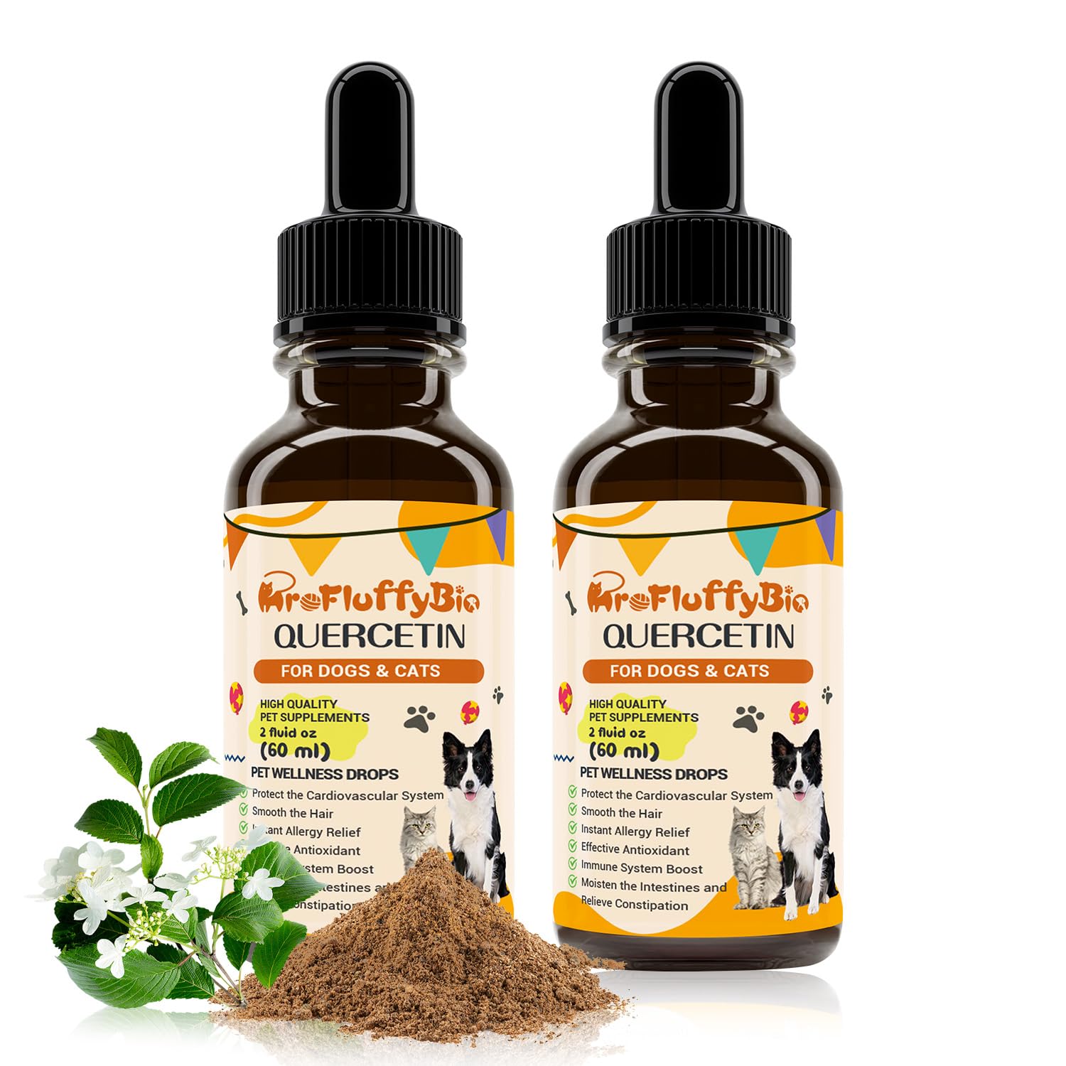 Quercetin for Dogs, Dog Quercetin Liquid Drops, Dog Quercetin Herbal Supplement Support Allergy Relief,Immune Health, Respiratory Health, Skin Health, Gluten Free, Non GMO (60 ml/2 Oz) — Amazon image 8