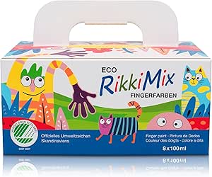 NEU großes Fingerfarben-Set 8x100ml ohne Altersbegrenzung, höchste Umwelt - und Sicherheitsstandards, ungiftige Wasserfarben für Kleinkinder, Baby-Hand und Fußabdruck