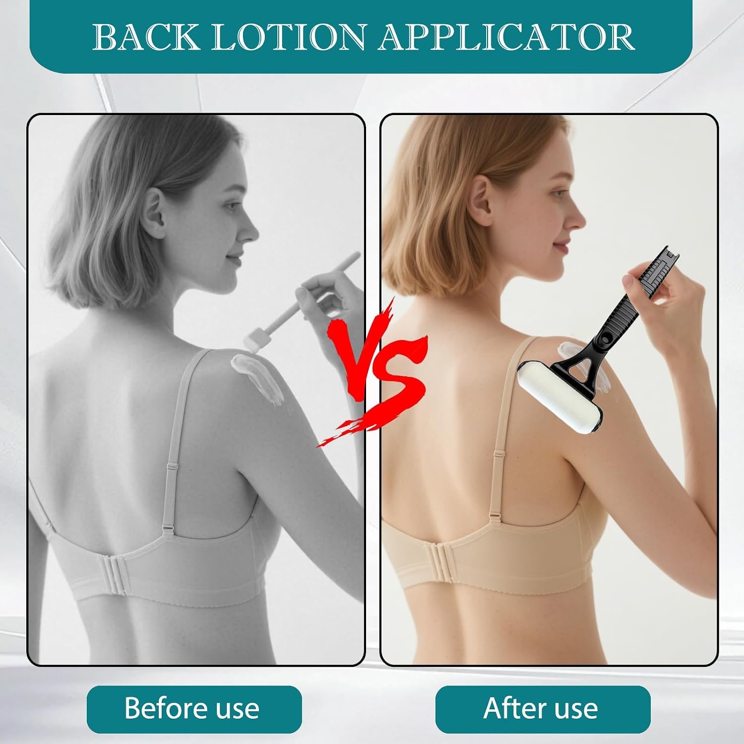 Foldable Lotion Applicator for Back – Sunscreen Roller, Sunblock & Back Tanning Applicator – Easy Self Application Tool for Moisturizers, Creams & Oils – Ideal for Seniors & Limited Mobility (Black)