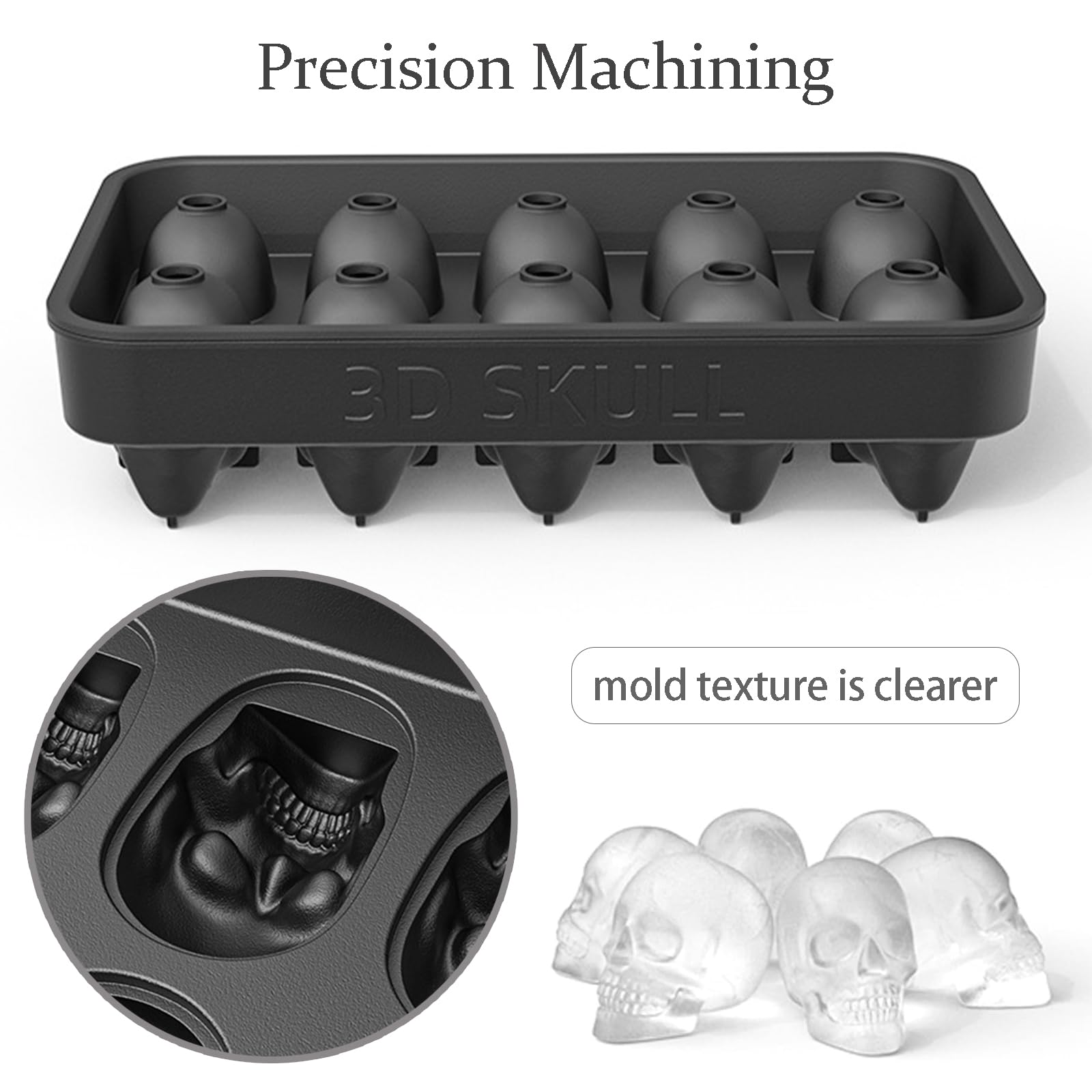 Stampo per cubetti di ghiaccio in silicone 3D Big Skull Ice Cube Stampo per torta a