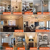 Vista 5 de LiteHistory Bombilla E12 regulable para candelabros de 60 W, paquete de 6 bombillas Edison E26 de 6 W = 60 W, 60 W, para candelabros, ventilador