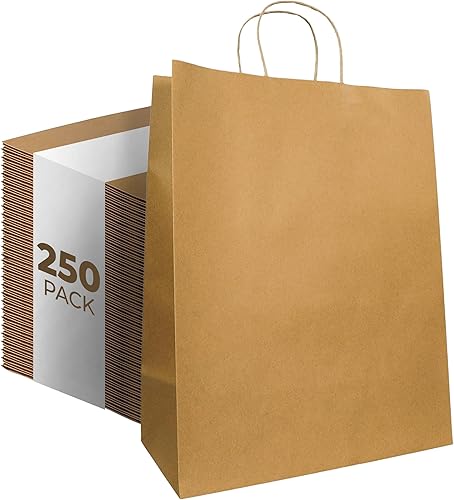 Miniatura 95 de PTP BAGS Bolsas Jr. Mart blancas de 13 x 7 x 13 pulgadas, bolsas de papel blanco con asas [paquete de 250] para regalo de papel kraft reciclable