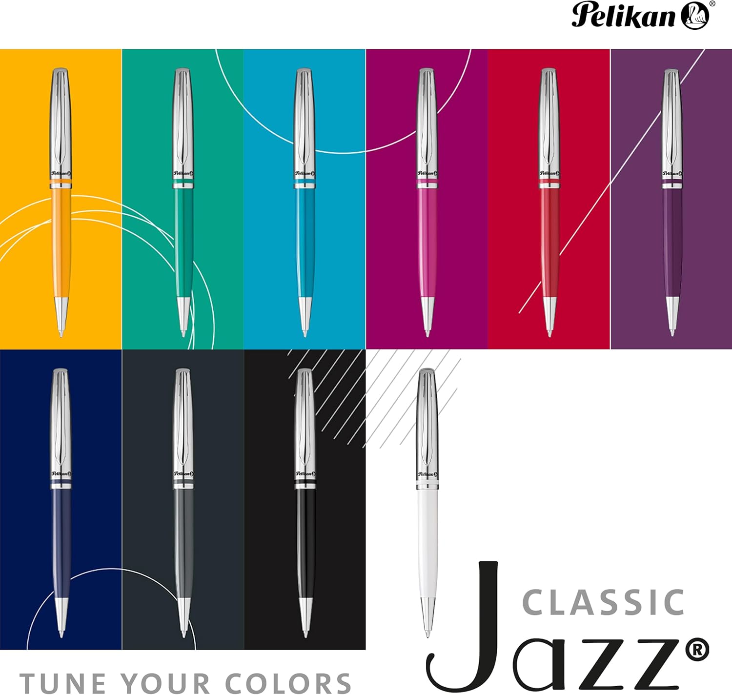 Pelikan Jazz Classic K35 Mustard Yellow Metal Refillable Ballpoint Pen with Clip Elegant Writing Instrument
