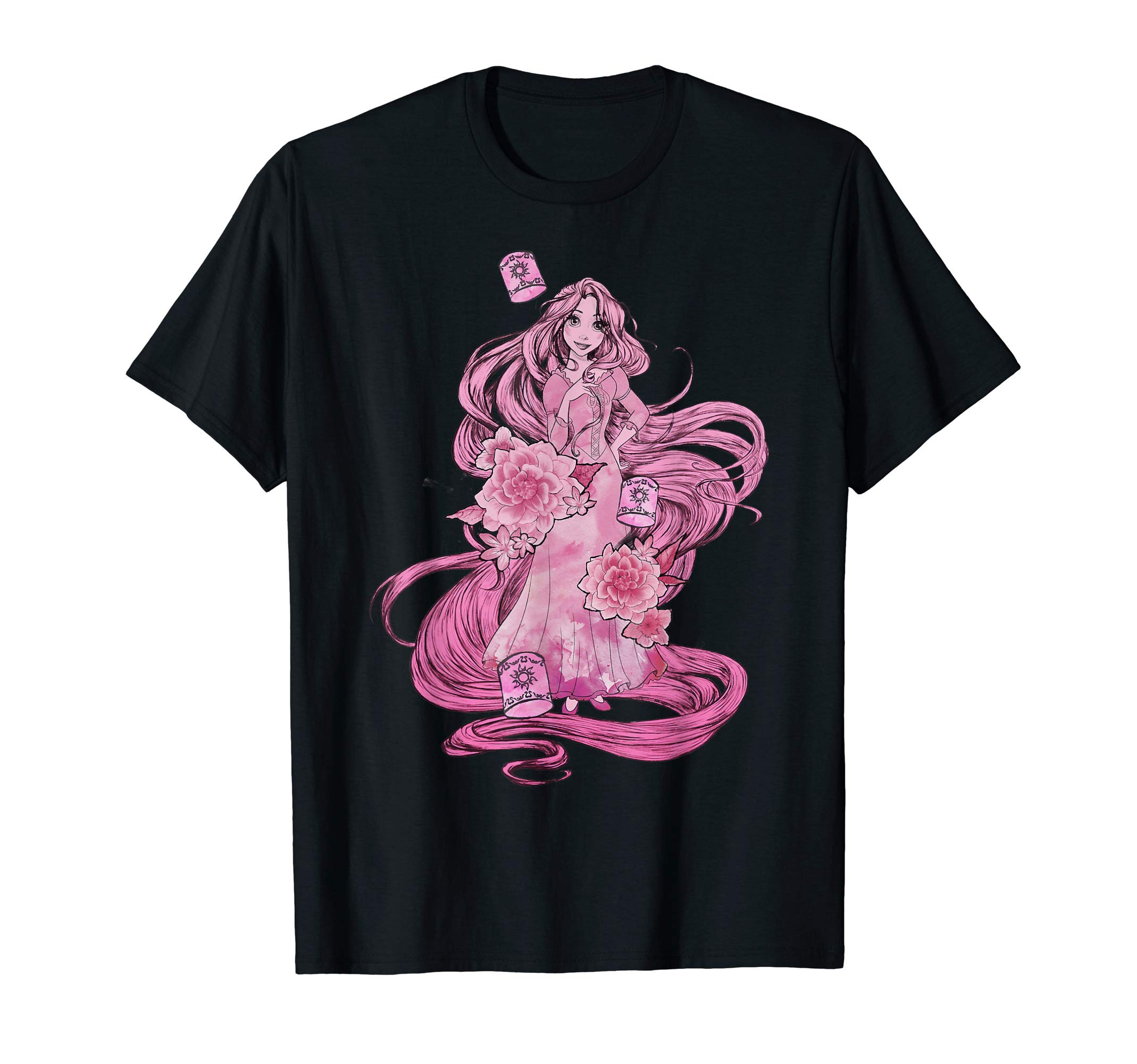 Disney Tangled Pink Tonal Rapunzel Portrait Graphic T-Shirt T-Shirt